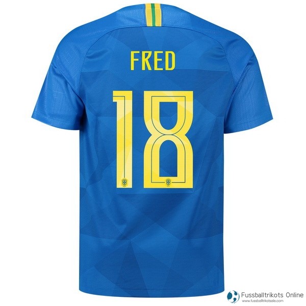 Brasilien Trikot Auswarts Fred 2018 Blau Fussballtrikots Günstig